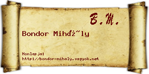 Bondor Mihály névjegykártya